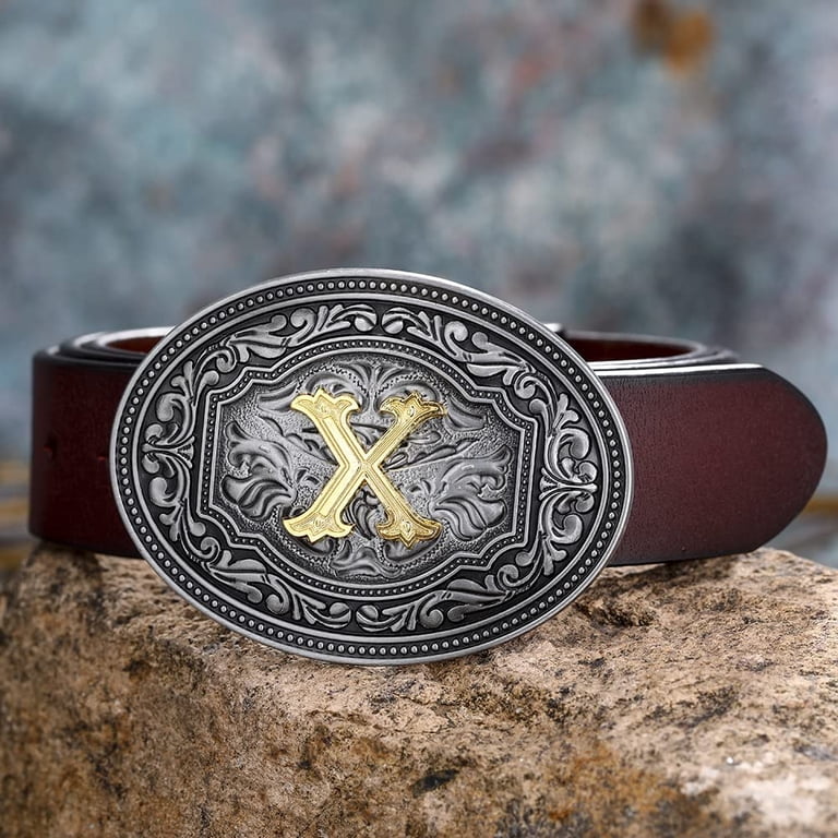 Vintage Initial Cowboy Belt Buckle - Fits 1.5\