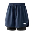 thumbnail image 2 of Yaoyar Men's Summer Double Layer Running Shorts Quick Dry Elastic Waist with Liner Breathable Athletic Training Jogger Sweatpants, 2 of 4