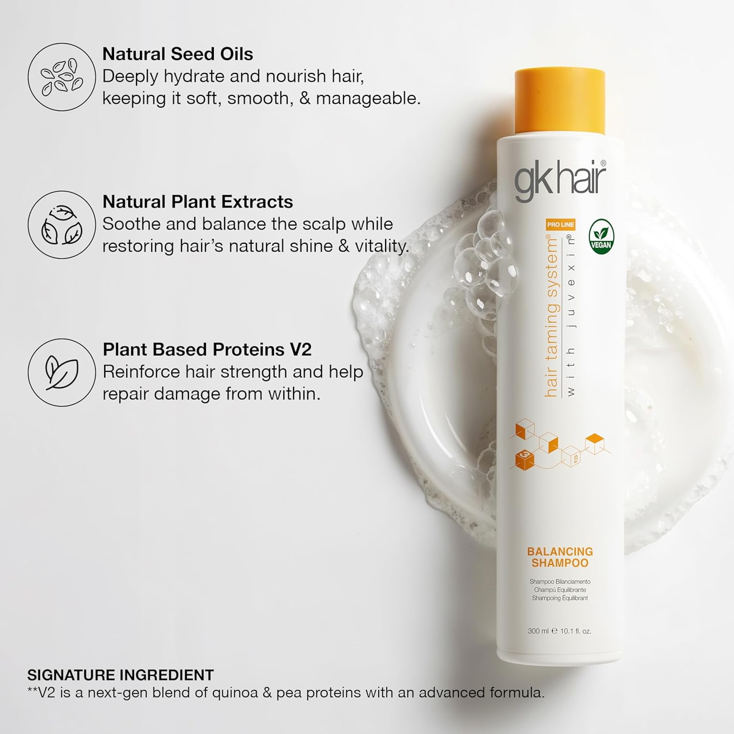 GK HAIR Balancing Shampoo Cleanses and Removes Buildup with Keratin Treatment For Oily Control Flaky Itchy Dry Scalp Thinning nourishing Hair Sulfate Free Women and Men – 10.1 Ounce