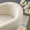 thumbnail image 7 of Contemporary Modern Urban Designer Living Room Lounge Club Lobby Armchair Accent Chair and Ottoman, Velvet Fabric, Ivory White, 7 of 7