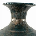 thumbnail image 4 of Benjara Urn Shape Glass Frame Vase with Fiery Design, Blue, 4 of 5