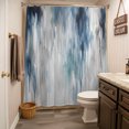 thumbnail image 3 of Blue Gray Ombre Shower Curtain - Water Repellent Fabric Shower Curtains Washable, Abstract Modern Art Oil Painting Decorative Polyester Cloth Bathroom Curtains Modern Bath Decor 72"x72", 3 of 8
