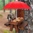 thumbnail image 2 of Comedero de Madera para Ardillas, Mesa de Comedor para Pájaros y Mascotas, Banco, Mesa de Alimentación Colgante, Mini Adornos con Forma de Paraguas, 2 of 5