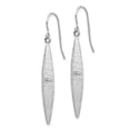 thumbnail image 2 of 14K White Gold Brushed Pointed Oval Dangle French Hook Earrings TL1161, 2 of 3