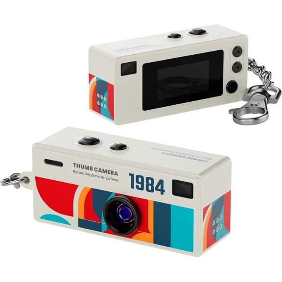 Mini Keychain Camera, 1080P HD Video Recorder, Micro Thumb Camera with 150 Minute Battery Life, Vlogging Camcorder for Kids Students Travel Vlog Night Shots (G: White)