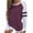 Fuchsia, variant on Women Stripe Splice Long Sleeve Crew Neck Shirt