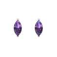 thumbnail image 3 of 1.0 Ct Marquise Cut Studs Purple Alexandrite 14K White Solid Solid Gold Everyday Dainty Earrings Push Back, 3 of 7