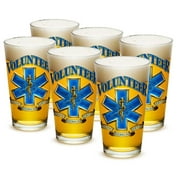 EMT 16 oz. Pint Glass Volunteer EMS (Set of 6) by Erazorbits