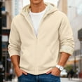 thumbnail image 3 of yuCgh Men's Winter Fleece Lined Hooded Jacket, Thickened Zip Up Coat with Multiple Pockets, Casual Outdoor Jacket for Cold Weather & Daily Wear,Beige,L, 3 of 7