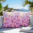 thumbnail image 3 of Throw Pillow Covers 26x26 Inch Set of 2, Pink Spring Floral Waterproof Outdoor Pillow Covers, Summer Daisy Botanical Oil Painting Decorative Cushion Pillowcases for Couch, Sofa, Bed, Garden, Patio, 3 of 9
