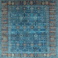 thumbnail image 1 of Ahgly Company Indoor Square Oriental Light Blue Industrial Area Rugs, 7' Square, 1 of 4