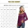 thumbnail image 3 of VDJ Long Sleeve Tops for Women Casual Fall Blouses Pleated Tshirts Office Work Tunic Fuchsia Tee Trendy Clothes Size XL, 3 of 5