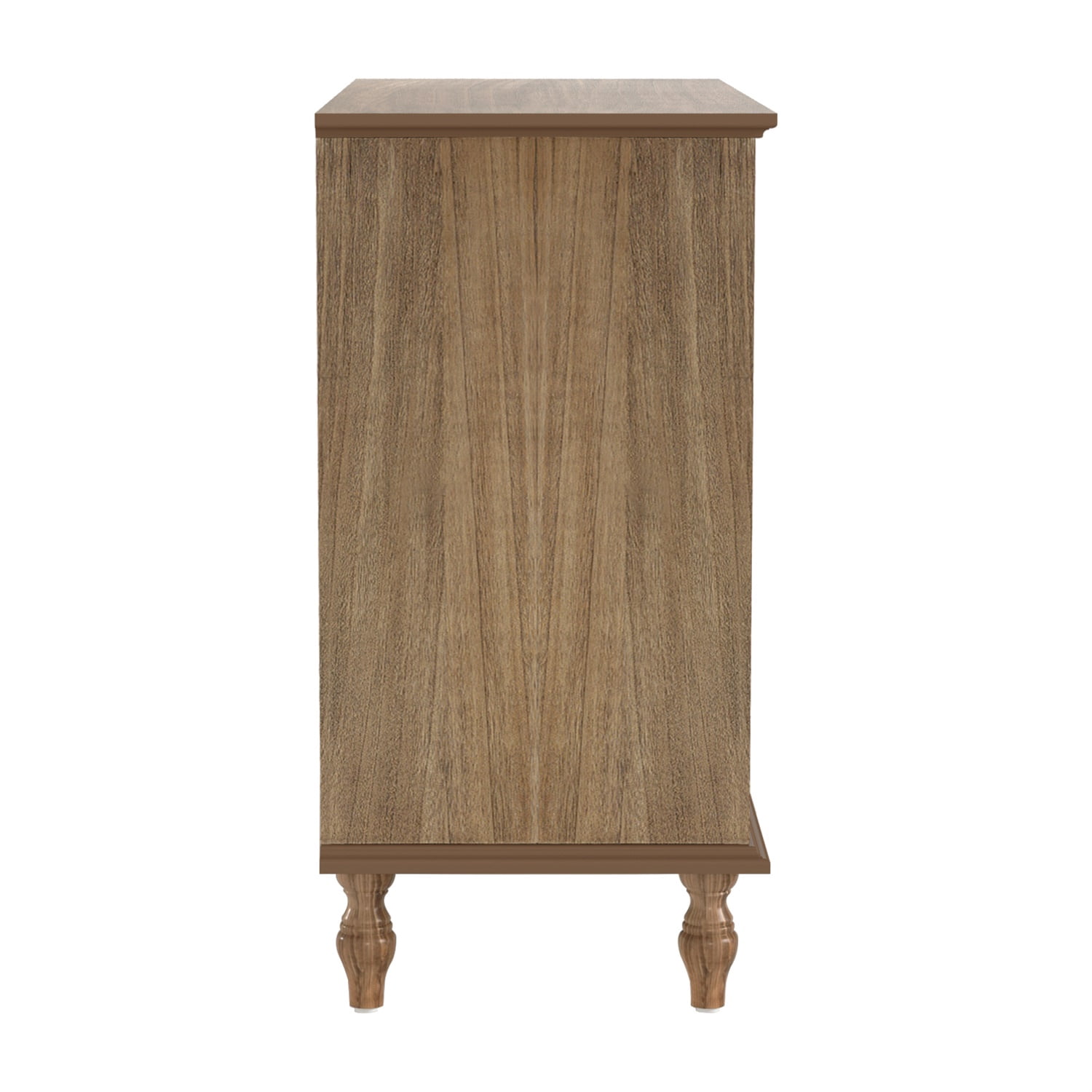 Hommoo Antique-Style 4-Drawer Dresser with Solid Wood Feet, Large Bedroom/Nursery Chest with Anti-Tip Kit, Metal Knobs & Ball-Bearing Slides, Light Brown