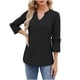thumbnail image 5 of Fiudx Camisas para Mujer Blusa Casual de Verano para Mujer, Manga Corta, Cuello En V, Manga 3/4, Dobladillo Curvado, Blusa Suelta Tipo Túnica, 5 of 7