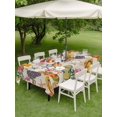 thumbnail image 4 of Outdoor Tablecloth with Umbrella Hole for Patio/Picnic/Party/Camping, Vintage Coastal Waterproof Table Cloth Rectangle Table Cover Washable, Summer Sea Starfish Coral Flip Flops Beige (60"x 120"), 4 of 8