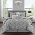 thumbnail image 2 of Nanshing Joline Puckered 7 Piece Comforter Set Taupe Queen, 2 of 5