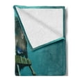 thumbnail image 2 of Mermaid Soft Flannel Fleece Blanket, Mermaid in Ocean Discovering Pirates Treasure Chest Mythical Art Print, Cozy Plush for Indoor and Outdoor Use, 70" x 90", Azure Blue Brown Cream, by Ambesonne, 2 of 5