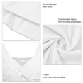 thumbnail image 4 of Vestido de manga corta para mujer, cuello en V, color puro, vestido de cintura fruncida para damas, uso informal de verano, blanco S, 4 of 5