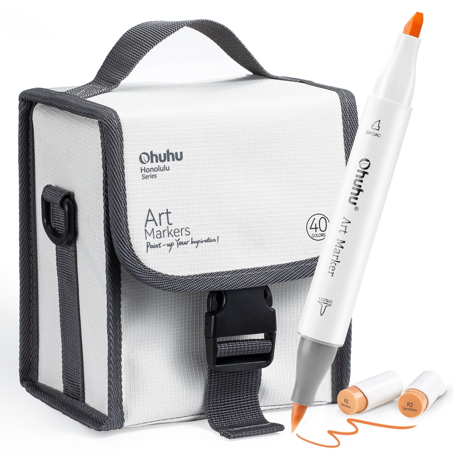 Ohuhu Art Paint Pens, 36 Grey-Tone Dual Tips Markers Set for