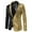 Gold, variant on Wolfast Blazer for Men's Shawl Lapel Party Disco Shinny Color Block Coats Gold XL