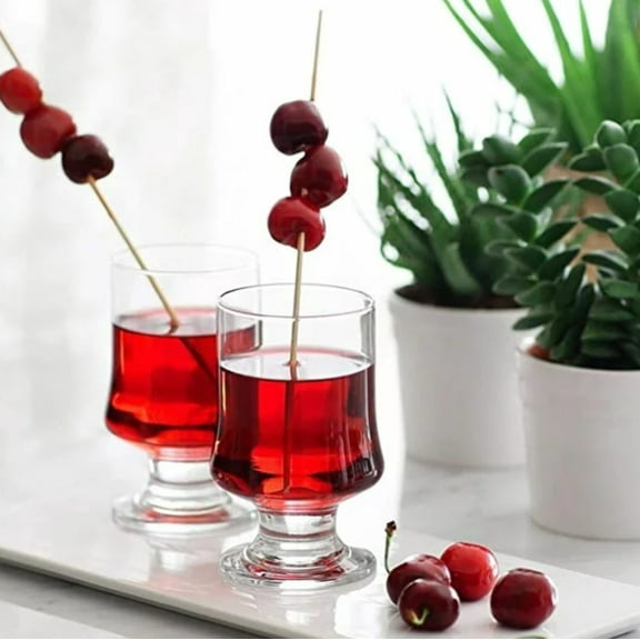 Footed Glass Cups, Set of 3