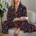 thumbnail image 6 of Wukai Colorful Pumpkin Faces Print Women's Pajama Set,PJ Set,Lounge Sets For Women Soft Long Sleeve Sleepwear Comfort and Style-XX-Large, 6 of 7