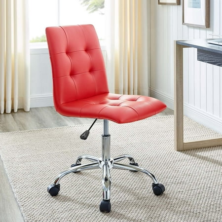 UPC: 0848387042004 | Modway Ripple Armless Mid Back Vinyl Office Chair in Red