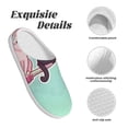 thumbnail image 5 of Daiia Cats On Broomstick Print Women’s Fuzzy Slippers Memory Foam Lightweight House Shoes Cozy Loafer Flannel House Shoes-35/36, 5 of 7