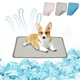thumbnail image 1 of Alfombrilla refrescante para perros grande | Almohadilla autoenfriable para mascotas | Manta transpirable y ligera | Alfombrilla para dormir interior y exterior | 40x30cm | Azul/Gris/Rosa | Lavable, 1 of 6
