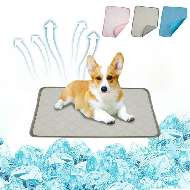 Alfombrilla refrescante para perros grande | Almohadilla autoenfriable para mascotas | Manta transpirable y ligera | Alfombrilla para dormir interior y exterior | 40x30cm | Azul/Gris/Rosa | Lavable