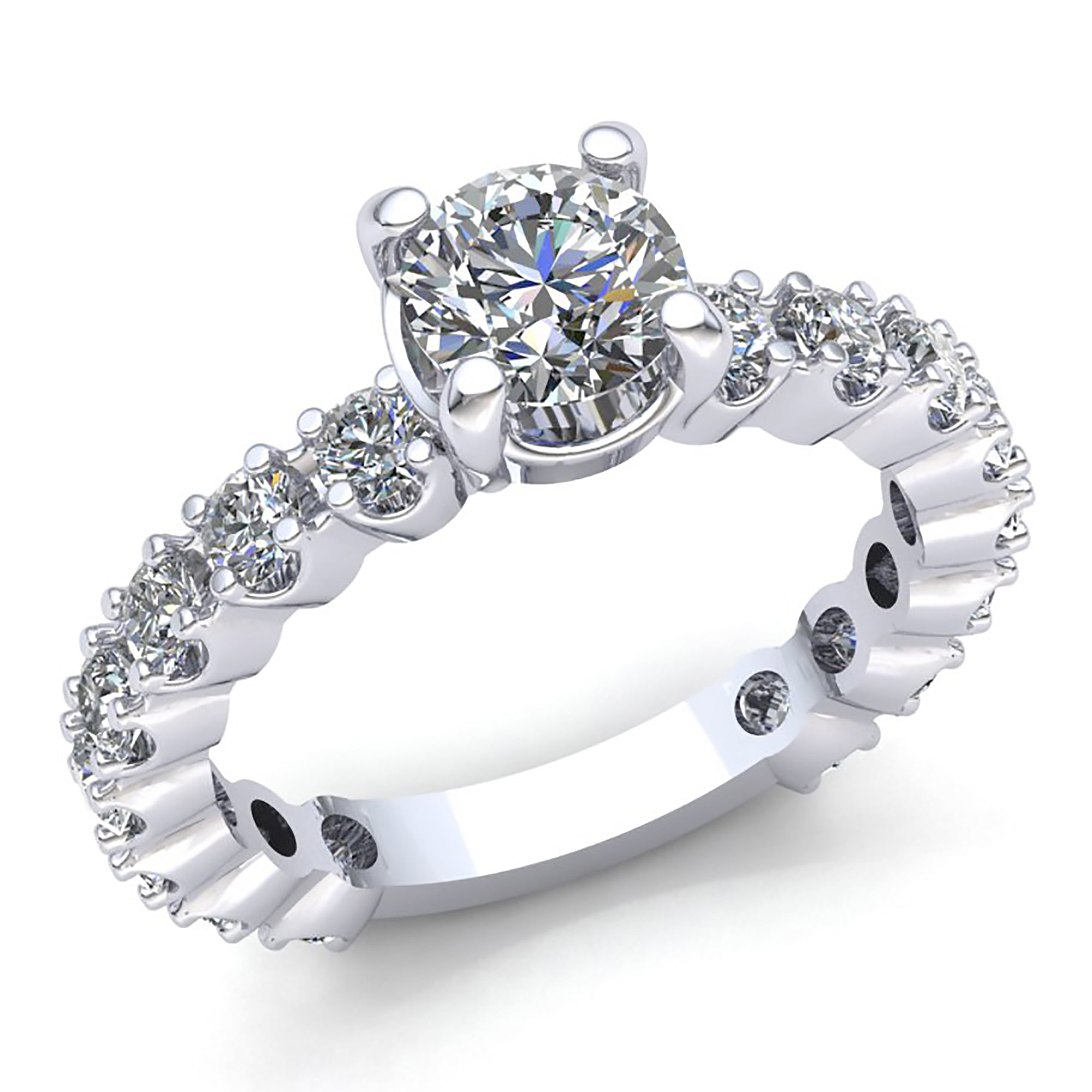 0.5ctw Round Cut Diamond Ladies Solitaire Halo Engagement Ring 10K Gold