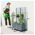 thumbnail image 3 of YYDSBNHH Planter Box with Trellis, Self Watering Raised Garden Bed with Lockable Wheels and Drainage Holes, Gray, 3 of 9