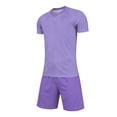 thumbnail image 5 of IFNWSV Girls Athletic Sets 2 Piece Short Sleeve Round Neck Thin and Breathable Top and Shorts with Pocket Set Purple 4-5 Years, 5 of 7