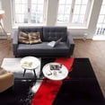 thumbnail image 3 of Area Rugs Indoor Non-Slip Rectangle Rug 5x7 Ft Dark Style Red Black Abstract Geometric Modern Rug Rubber Backing Floor Mats Non Shedding Home Decor Carpet for Entryway Living Room, 3 of 8