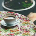 thumbnail image 2 of Ambesonne Garden Art Fitted Round Tablecloth, Watercolor Peony, 56"- 60" Diameter, Multicolor, 2 of 5
