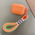 thumbnail image 1 of For Airpods 2 Pro 1 3 Earphone Case Fluorescence Orange Green Rope Keyring Cases Cute Soft Silicone Solid Color Headphone Cover C for AirPods Pro, 1 of 6