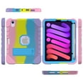 thumbnail image 3 of Dteck iPad Mini 6 Case with Screen Protector,, iPad Mini 6th Generation Case for Kids, Heavy Duty Shockproof Rugged Cover with Pencil Holder Kickstand for iPad Mini 6th Gen 8.3 inch 2021, Rainbow B, 3 of 6