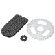 thumbnail image 3 of JUEGO DE CADENA DE ENGANAJES T8F, CADENA DE HORQUILAS Frontal y Trasera Duradera estable T8F Modificada para mini motocicletas, 3 of 7