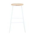 thumbnail image 3 of Mainstays 28"H Backless Stool White Metal Base with Natural Wood Seat - Set of 4, 3 of 6