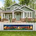 thumbnail image 4 of Forest Design Happy Camper Tent Banner Campfire Nature Scene for Outdoor Adventure Camping Event, 4 of 9