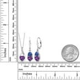 thumbnail image 2 of Gem Stone King 925 Sterling Silver Purple Amethyst and Blue Created Sapphire Pendant Earrings Set for Women (3.58 Cttw, Gemstone February Birthstone, with 18 inch Chain), 2 of 4