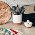 thumbnail image 5 of Mora Ceramic Kitchen Utensil Holder - Wooden Spoon & Spatula Crock for Countertop, Modern Farmhouse Home Decor, Extra Large 7.3 Cooking Organizer for Stove Top and Counter - Heavy & Sturdy - Vanilla, 5 of 6