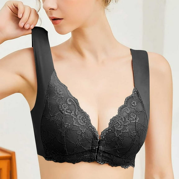 GERsome Front Closure Bras for Women Sexy Lace Unlined Underwire Bra