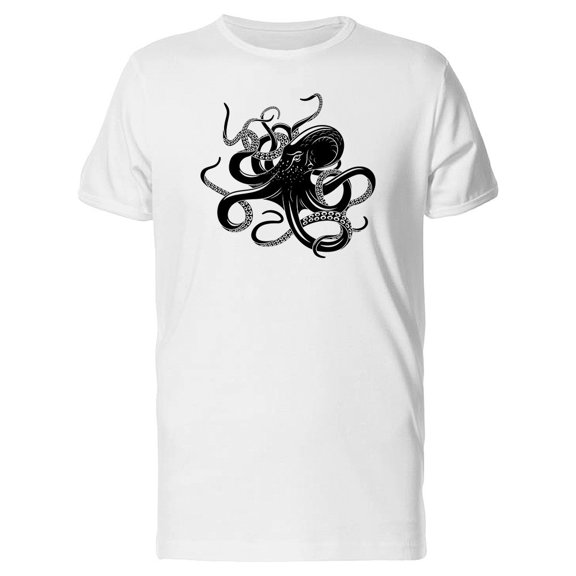Octopus Black Silhouette Tee Men's -Image by Shutterstock