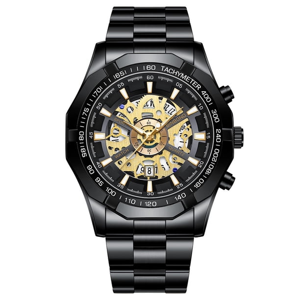 Reloj mecánico hueco no mecánico resistente al agua Reloj azul para hombre