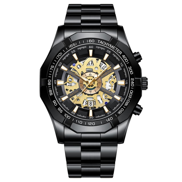 Reloj mecánico hueco no mecánico resistente al agua Reloj azul para hombre
