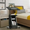 thumbnail image 4 of Gymax Sit-to-Stand Laptop Desk Cart Rolling Mobile Height Adjustable w/ Storage Black, 4 of 10