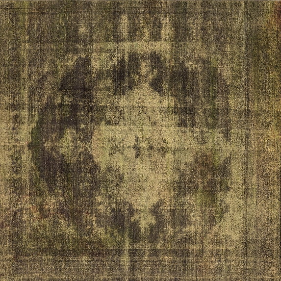 Ahgly Company Indoor Square Oriental Brown Industrial Area Rugs, 5' Square