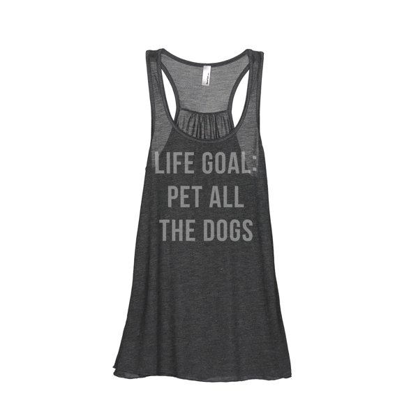 Thread Tank Life Goal Pet All The Dogs Women's Sleeveless Flowy Racerback Tank Top Charcoal X-Large