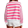 thumbnail image 4 of hxobax Juniors Teens Cute Sweatshirts Striped Colorblock Pullover Tops for Womens Preppy Sweatshirts, 4 of 7